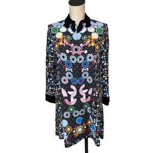 Peter Pilotto Women’s Crepe Printed Shirt Dress Size 10 UK/6 US Art to Wear